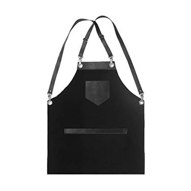 Imagem de Avental Preto Profissional Barbearia Bar Cafeteria