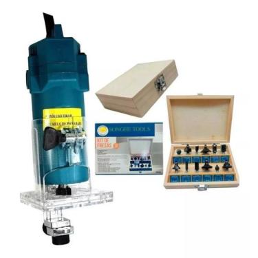 Imagem de Kit Tupia 650W 110V + Jogo De Fresas Tupia Com 15 Peças - Sa, Songle, 