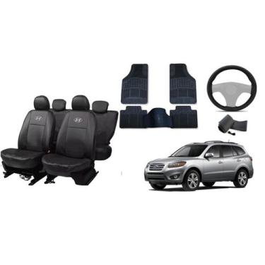 Imagem de Kit para Carro Sanata Fe 00-12: Capa de Couro + Capa de Volante + Tape