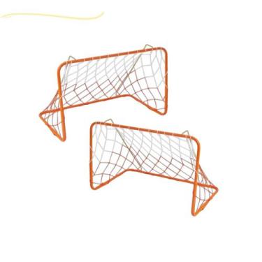 Imagem de Golzinho de futebol dois gols pequeno medio 2 mini gol com trave de fe