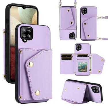 Imagem de Dibosom Capa carteira de luxo para Samsung Galaxy A22 4G 6,4 polegadas com bolsa flip fina e fina e alça de ombro, suporte para cartão de crédito, acessórios para celular para M32 M22 F22 A 22 22A G4