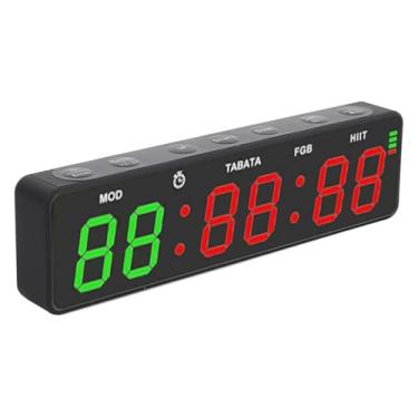 Imagem de Cronômetro portátil para academia, Relógio de contagem regressiva magnético com programa HIIT integrado, Cronômetro digital recarregável para exercícios físicos com cronômetro