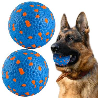 Imagem de FUSOTO 2 bolas para cães, bolas de tênis para cães mastigadores agressivos, para filhotes grandes, médios e pequenos, treinamento para pegar e buscar, brinquedos flutuantes de água, azul