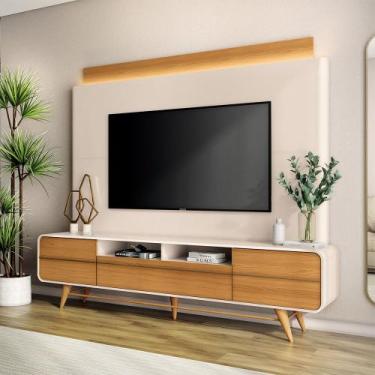 Imagem de Home Theater Nobre com LED TV até 85 Polegadas em Off White/Cinamomo G