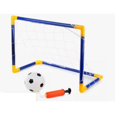 Imagem de Mini Trave Gol Futebol Infantil Com Bola E Bomba De Ar 76cm