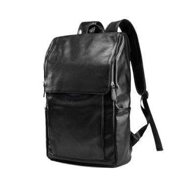 Imagem de Mochila de luxo para homens bolsa escolar de couro bolsa de viagem masculina casual mochila para adolescente bolsa para laptop