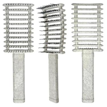 Imagem de Escova de cabelo cacheado para mulheres, cachos definidos, escova de estilo, escova de cabelo oca, desembaraçadora, pente de cabelo emaranhado, massagem no couro cabeludo, ferramentas de estilo (1 peç