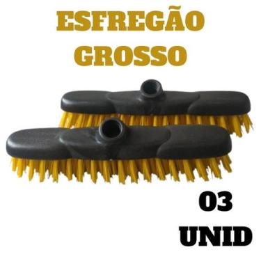 Imagem de Vassoura esfregão para limpeza pesada S/ cabo Resiste Nylon 03 unid