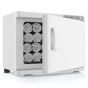 Imagem de Armário aquecedor de toalhas, aquecedor de toalhas de banho quente grande de 23 L, uso para spa facial, beleza de cabelo, equipamento de salão e casa - branco