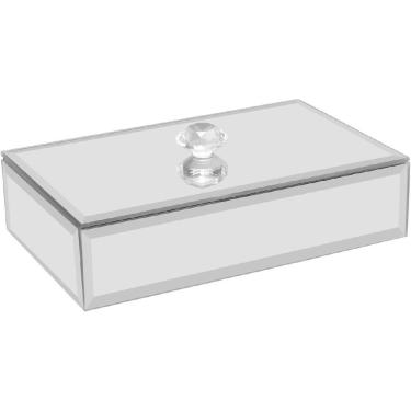 Imagem de PORTA JOIAS CAIXA ORGANIZADORA HOME&CO ESPELHADO MDF 4x17x10cm CINZA