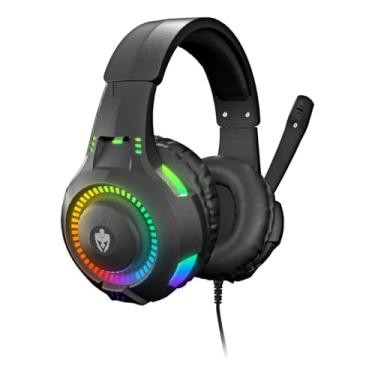 Imagem de Fone Headset Gamer RGB com Microfone, LED Multicolorido, para PC e Videogame, Preto