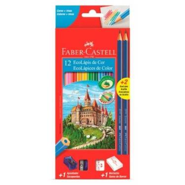 Imagem de Lápis de Cor Faber-Castell Ecolápis 12 Cores +2 Lápis Grafite+Borracha