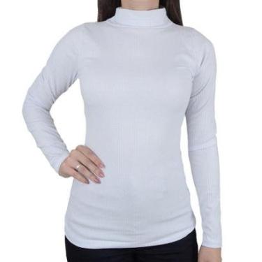 Imagem de Blusa Feminina LZT Canelada Gola Alta Branca - 809-Feminino