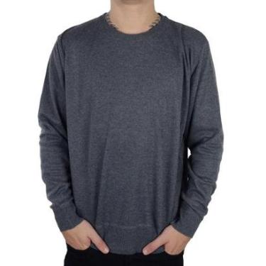 Imagem de Blusa Tricot Masculina Delkor Sueter Plus Size Cinza - 59803-Masculino