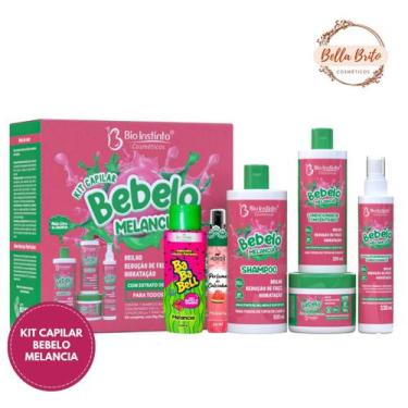 Imagem de Kit banho melancia 6 itens c/ kit capilar bebelo e sabonete intimo e p