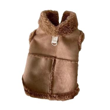 Imagem de Baoblaze Colete de inverno para cachorro, jaqueta de neve para cachorro com anéis D para cachorro pequeno Medum, casaco quente de inverno, jaqueta para animais, Marrom, M