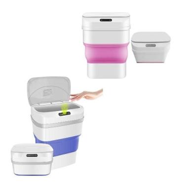 Imagem de Lixeira automatica sensor smart cesto de lixo retratil inteligente a p