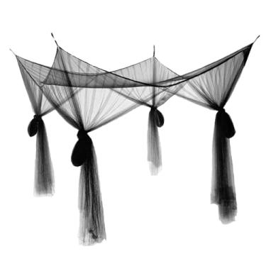 Imagem de ＫＬＫＣＭＳ 4 canto postal cama de camas de rede de lama de cama Tenda, Preto