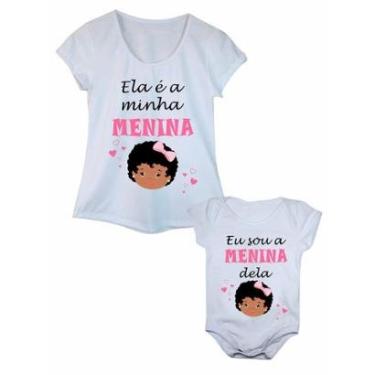 Imagem de Camiseta e Body de Bebê Minha Menina Kit Tal Mãe Tal Filha-Feminino