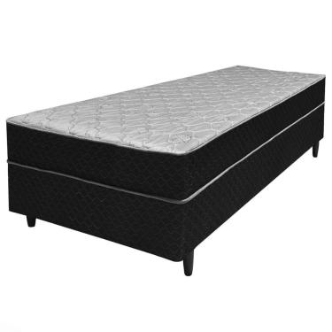 Imagem de Cama Box Conjugada Solteiro Umaflex Trento com Molas Ensacadas Confortável 55x88x188cm preto/cinza