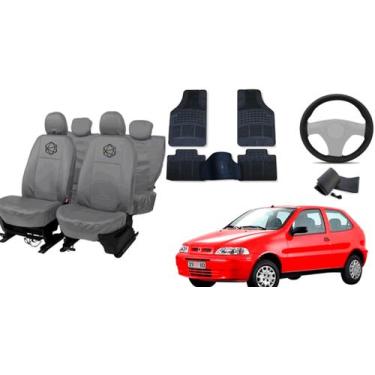 Imagem de Kit capa couro elegante Palio + volante + tapete - aero print