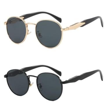 Imagem de Óculos de sol de metal Óculos de sol da moda feminina Óculos de sol retrô masculino Óculos de sol com proteção solar Uv400 (2)