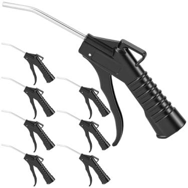 Imagem de QWORK 8 ferramentas elétricas de sopro de ar – Pistola de sopro de ar com punho de pistola com bocal angular para uso industrial e doméstico – Acessórios para compressor de ar