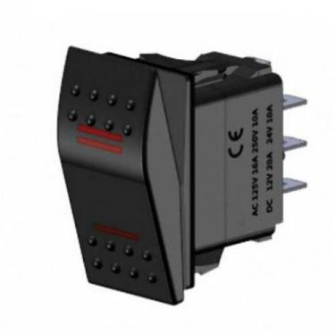 Imagem de Interruptor Botão On Off 12V - 24V Marinizado Preto 3 Pinos - Abrolhos