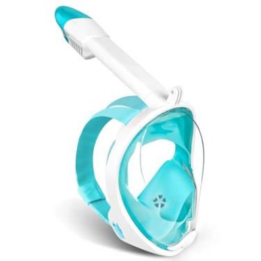 Imagem de GJNGKSIM Máscara De Mergulho Com Snorkel De Rosto Inteiro, Máscara De Mergulho Com Snorkel Com Suporte De Câmera Removível, Máscara De Mergulho Panorâmica De 180 Graus Antiembaçante E Antivazamento