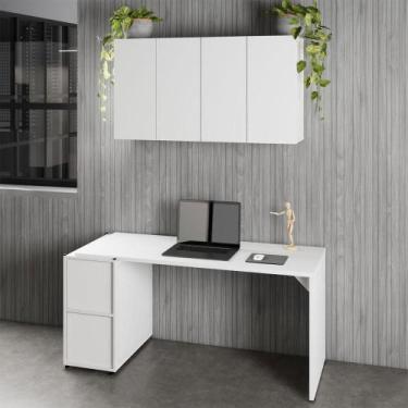 Imagem de Mesa Escrivaninha 150cm e 2 Armários Aéreos 4 Portas F5 - F5 Office G,