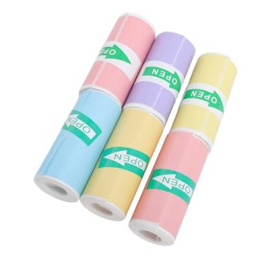 Imagem de 6 Rolo de Papel de Impressão Térmica, Multi Color 57x25mm Suavemente Auto-adesivo Inkless Printer Paper para Photo Note Label, Mini Papel Térmico