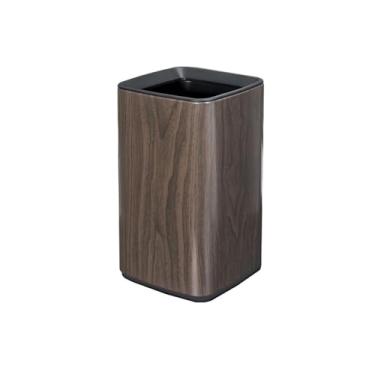 Imagem de Lixeira Lixeira de aço inoxidável, Lixeira de topo aberto, Lixeira de cozinha quadrada. Adequado para casa, cozinha, escritório, cesto de lixo Lixeira(Brown)