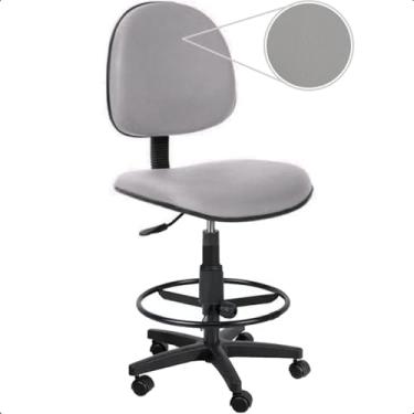 Imagem de Cadeira de Escritório Caixa Alta Balcão Recepção Executiva com Rodízios Cinza Claro Escritex - Conforto, Estilo e Funcionalidade