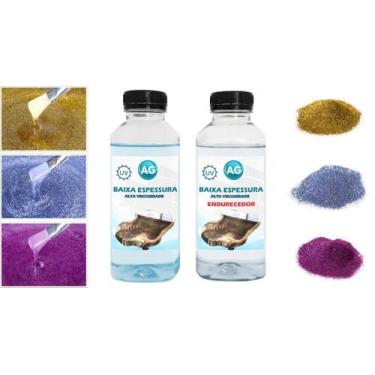 Imagem de Resina Baixa Espessura 1KG + 3 Glitters - Resinas ag