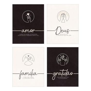 Imagem de Kit 4 Placas Decorativas 20x25 Deus Gratidão Amor Família