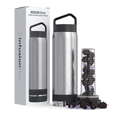 Imagem de Infusion Pro Garrafa de água infusor de frutas - Aço inoxidável isolado a vácuo (590 ml) : eBook de receita de infusão de frutas: Carregamento inferior para mais sabor: Limpeza fácil: Ótimo presente