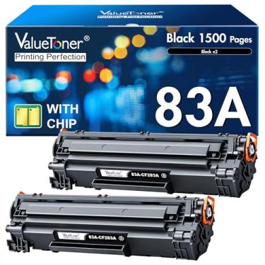 Imagem de Valuetoner Cartucho de toner de substituição compatível para HP 83A CF283A para usar com impressora Pro MFP M125nw MFP M201dw MFP M225dw MFP M125a M201n M127fn M127fw M225dn (2 preto)