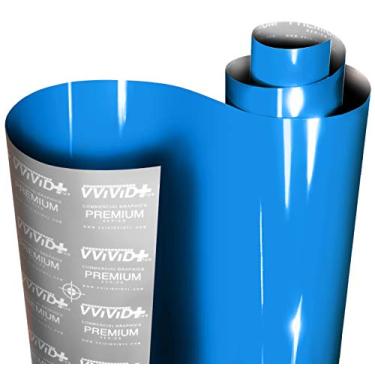 Imagem de Rolo de filme de substituição de tinta premium para carro Smurf azul brilhante VViD+ com tecnologia Nano Air Release, forro protetor elástico, autoadesivo, interior externo (30 cm x 137 cm)