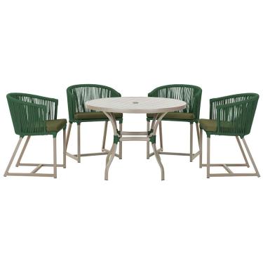 Imagem de  Mesa com 4 Cadeiras de Jantar Roma 100cm e Noronha em Aluminío
