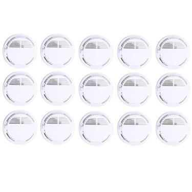 Imagem de Detector de Fumaça Kit 15 Uni Incendio Fogo Alarme 85db Sensor Fotoele