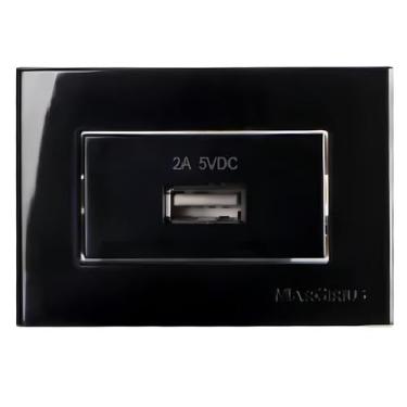 Imagem de Tomada Carregador Usb P/Moveis 2a Ebony Biv Sleek Margirius