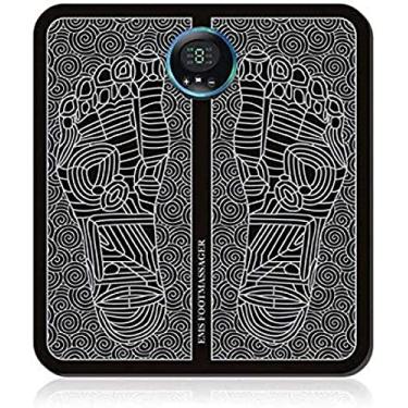 Imagem de STORS 2022 novo massageador de pés, máquina de massagem portátil dobrável para os pés, tapete de massagem estimulador muscular eletrônico com USB recarregável e 9 níveis de intensidade, promovendo a circulação sanguínea muscular, famous1