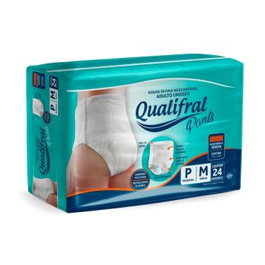 Imagem de Roupa Íntima Descartável Qualifral Pants P/M 24 Unidades