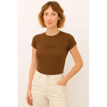 Imagem de T-Shirt Feminina Manga Copinho Polo Wear Marrom Medio, Marrom medio, G
