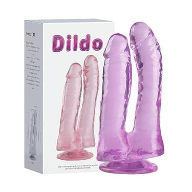 Imagem de Pênis Duplo 17x3,5cm com Ventosa – Realístico, Flexível, Macio, para Dupla Penetração, Unissex, Silicone Erótico, Brinquedo Íntimo Adulto, Massageador Sexual