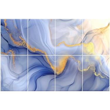 Imagem de HIRESC Pacote com 8 painéis acústicos artísticos de espuma de parede à prova de som, painéis absorventes de som de 121 x 81 cm, bloqueador de som decorativo, tratamento acústico para estúdio de