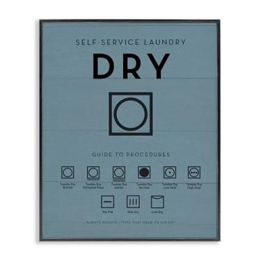 Imagem de Stupell Industries Design artístico giclée emoldurado preto com símbolos de secadora de roupas por Lettered and Lined, 40 x 50 cm