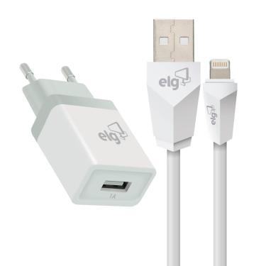 Imagem de Kit Carregador de Parede KT810WC 1M iPhone ELG Branco