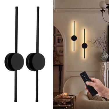 Imagem de Litampo Conjunto De 2 Arandelas Parede Com Bateria Recarregável, Luminária Led Sem Fio Temporizador Remoto, Luzes Destaque Reguláveis 3 Cores Para Sala Jantar, Estar, Quarto, Corredor, Banheiro, Por