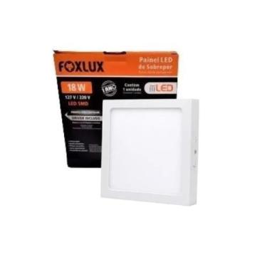 Imagem de Painel LED 20,5x20,5 Quadrado Branco Sobrepor 18W 3000K Foxlux